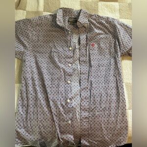 Men's Patterned Shirt - Red and Blue